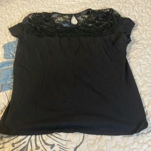 Black lace top tshirt